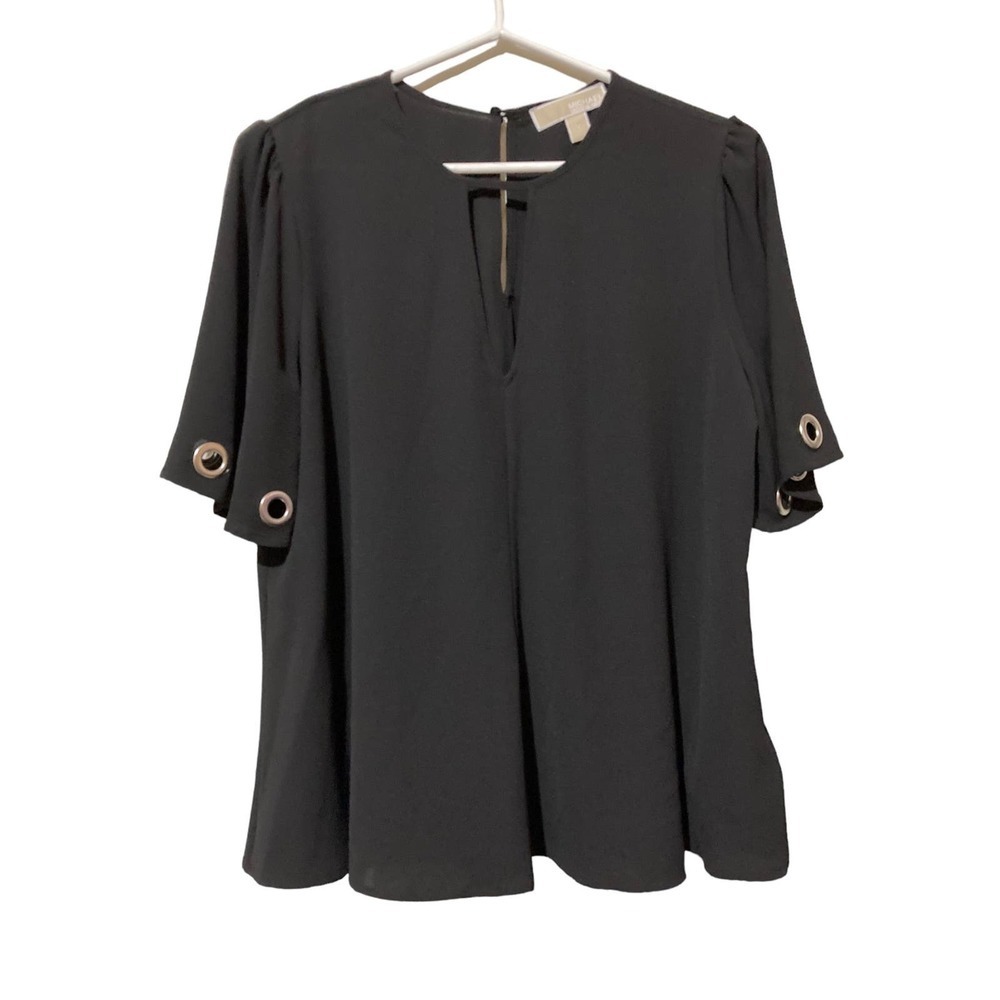 Michael Michael kors Dressy Black top with Grommets Details Medium‎